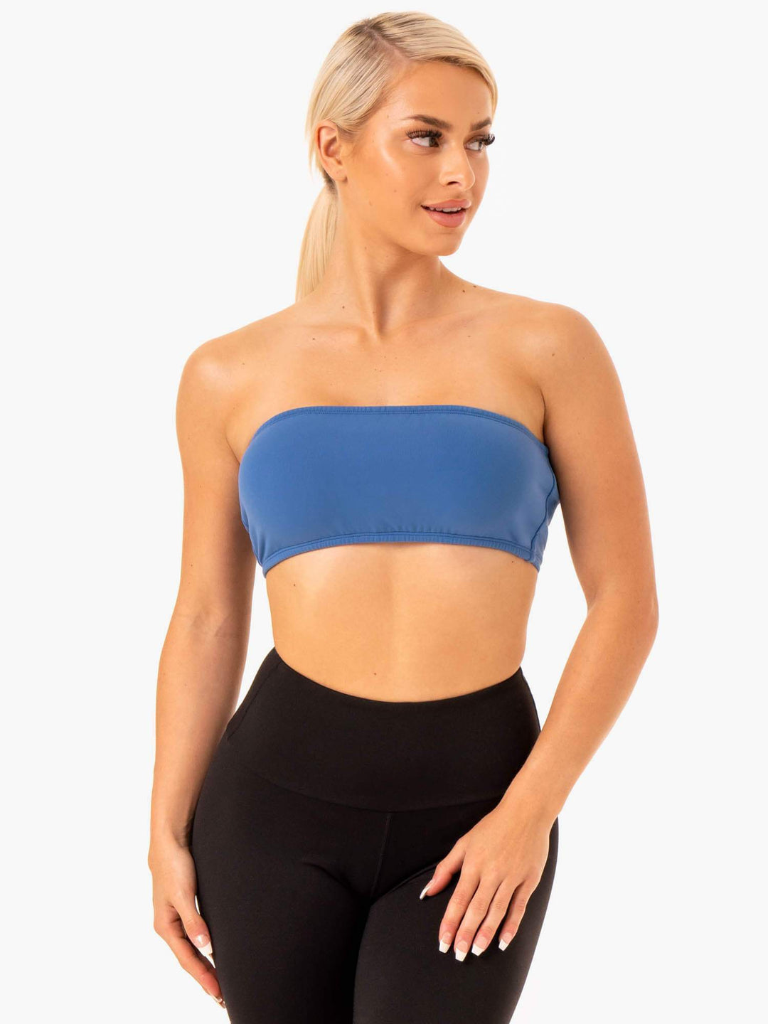 Bandeau Sports Bra - Blue Clothing Ryderwear 