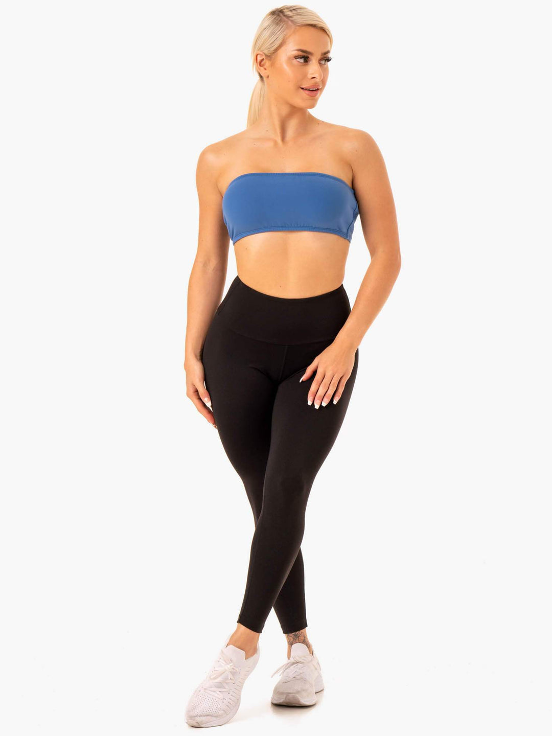 Bandeau Sports Bra - Blue Clothing Ryderwear 