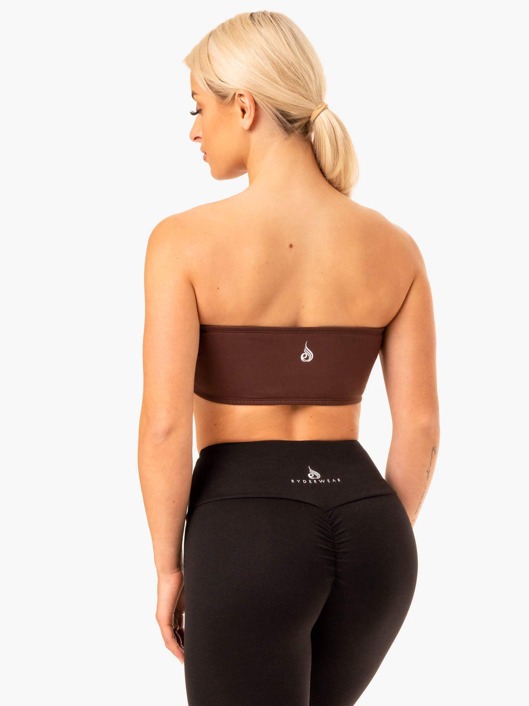 Bandeau Sports Bra - Chocolate Clothing Ryderwear 