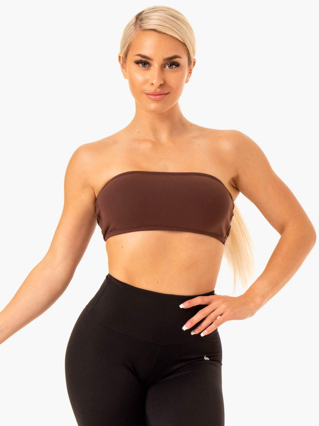 Bandeau Sports Bra - Chocolate Clothing Ryderwear 