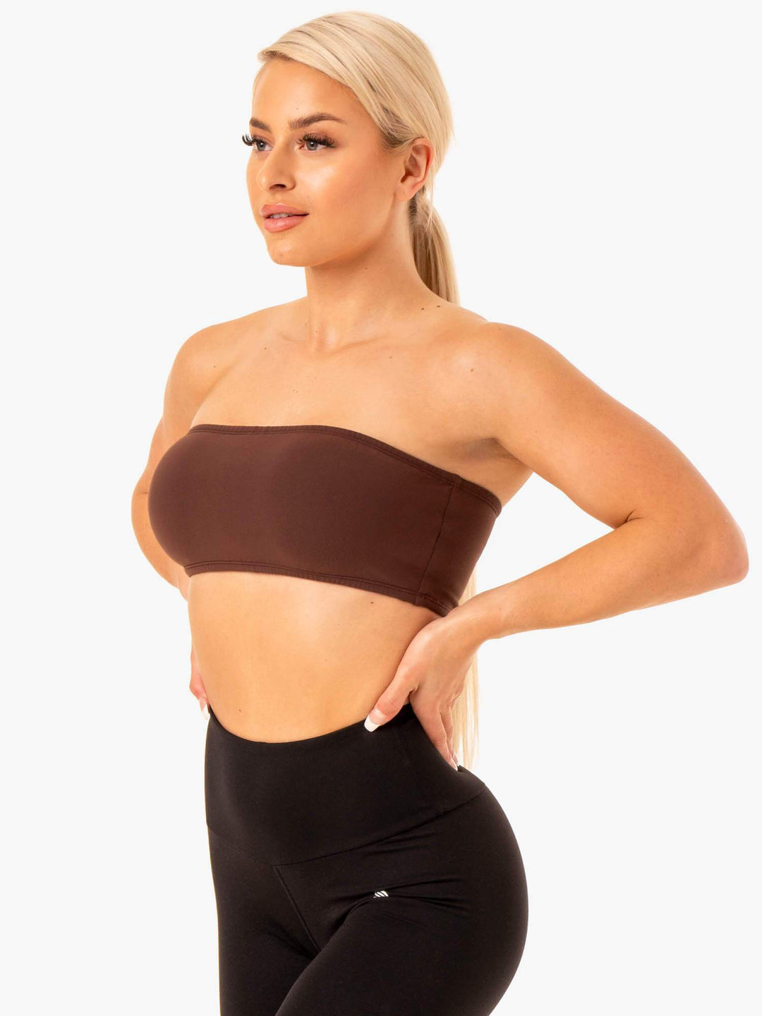 Bandeau Sports Bra - Chocolate Clothing Ryderwear 