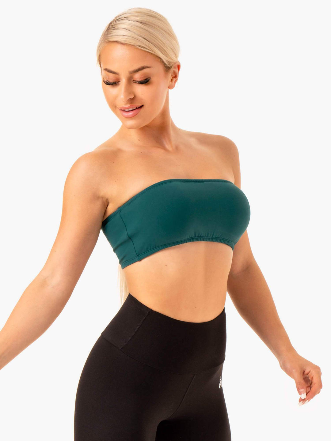 Bandeau Sports Bra - Teal Clothing Ryderwear 