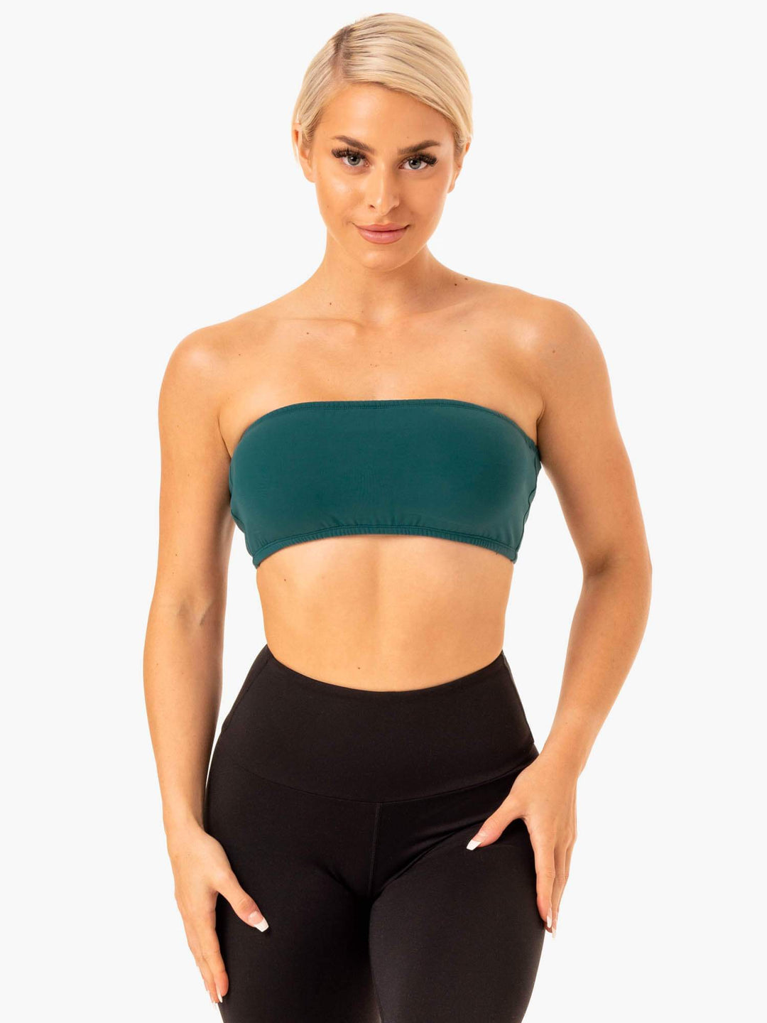 Bandeau Sports Bra - Teal Clothing Ryderwear 