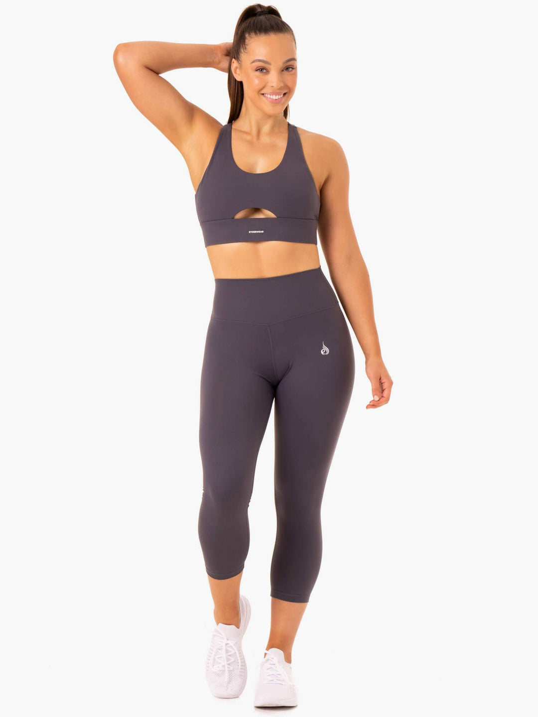 Base 7/8 High Waisted Leggings - Charcoal Clothing Ryderwear 