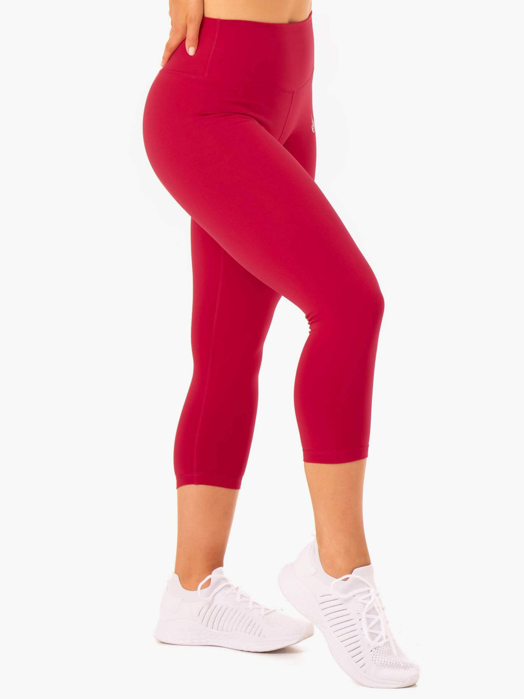 Base 7/8 High Waisted Leggings - Cherry Red Clothing Ryderwear 