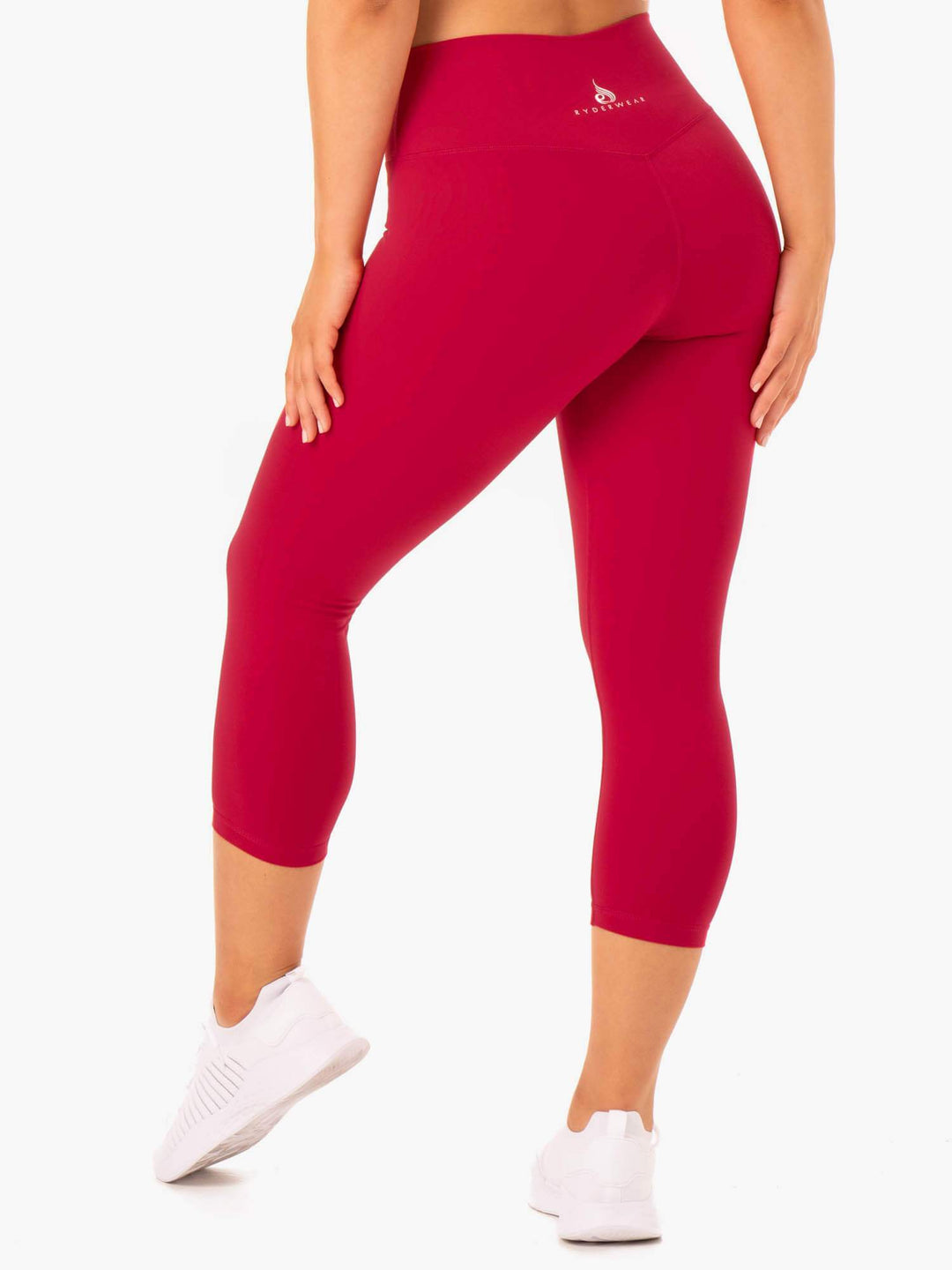 Base 7/8 High Waisted Leggings - Cherry Red Clothing Ryderwear 