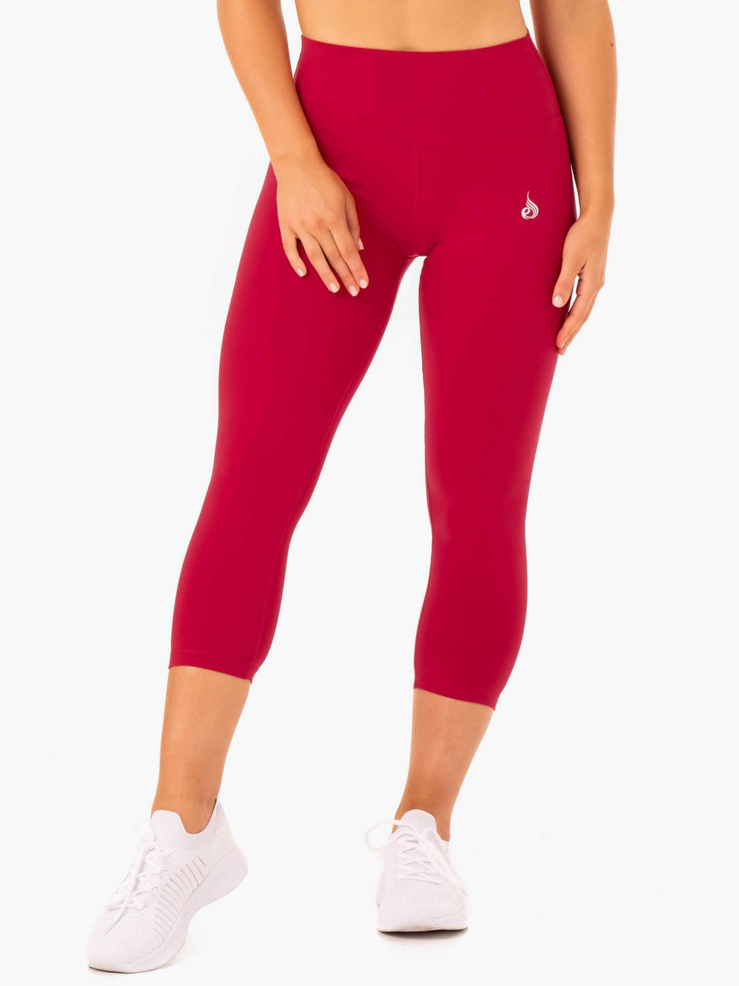 Base 7/8 High Waisted Leggings - Cherry Red Clothing Ryderwear 