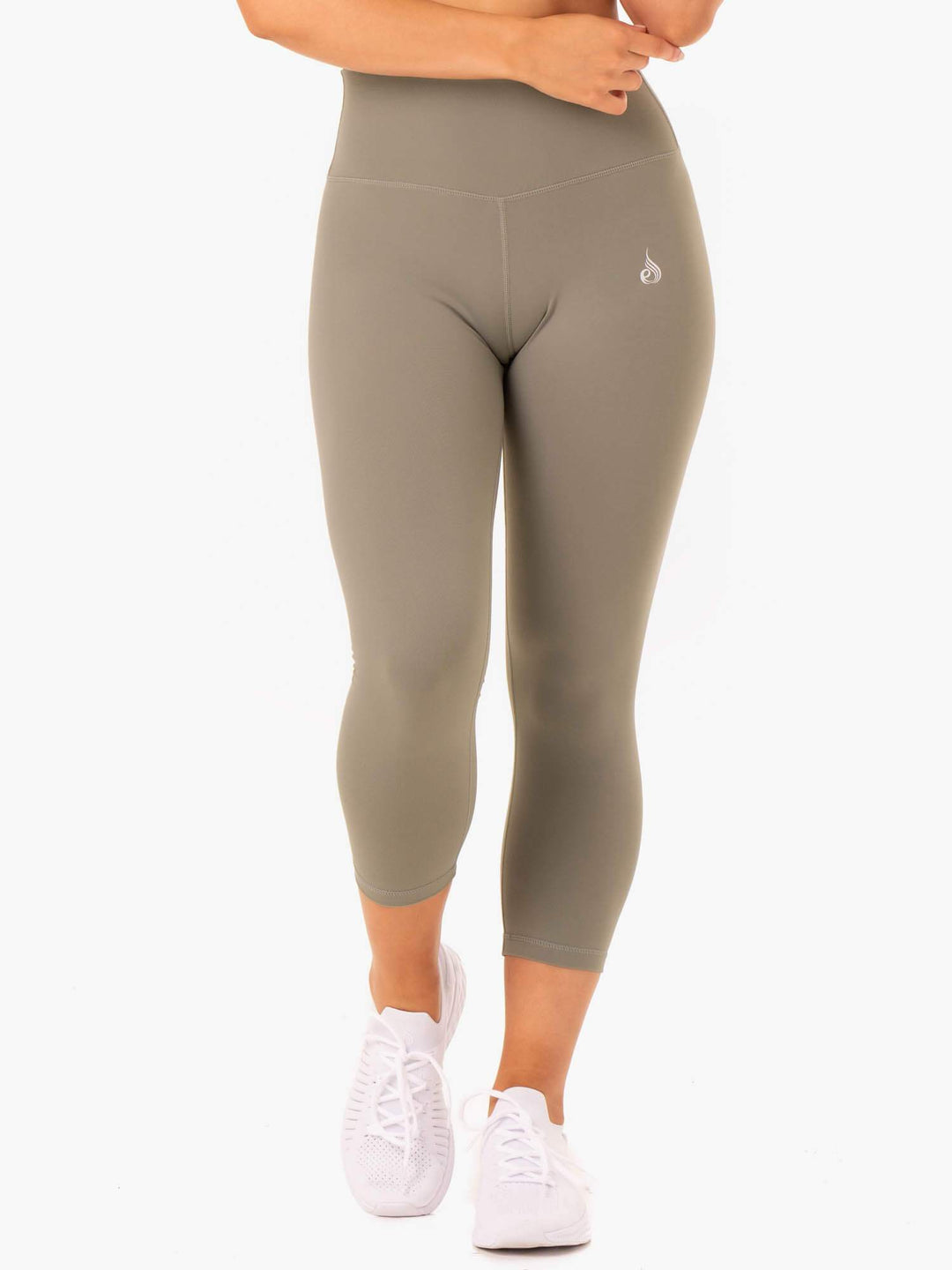 Base 7/8 High Waisted Leggings - Khaki Clothing Ryderwear 