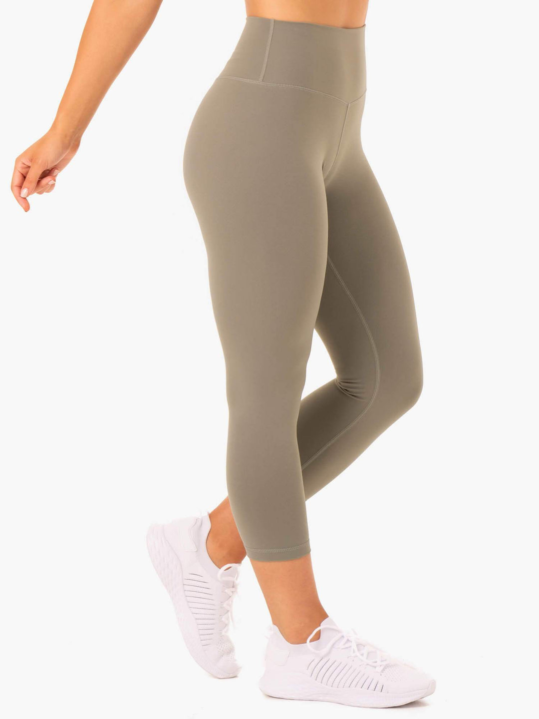 Base 7/8 High Waisted Leggings - Khaki Clothing Ryderwear 