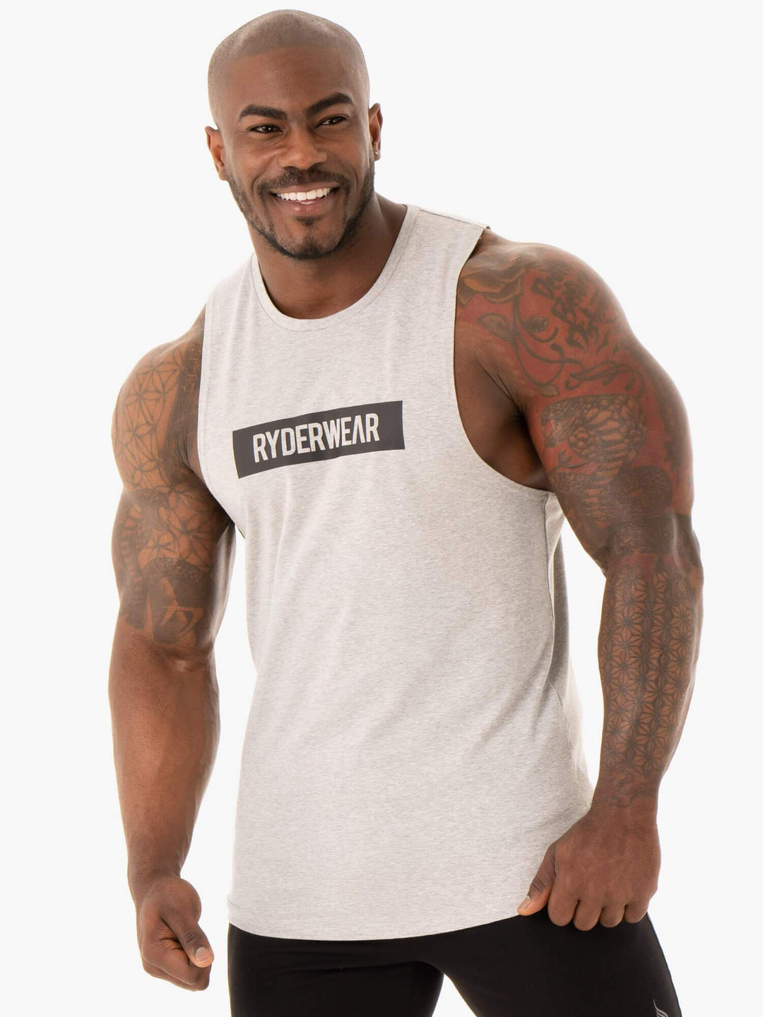 Base Baller Tank - Grey Marl Clothing Ryderwear 