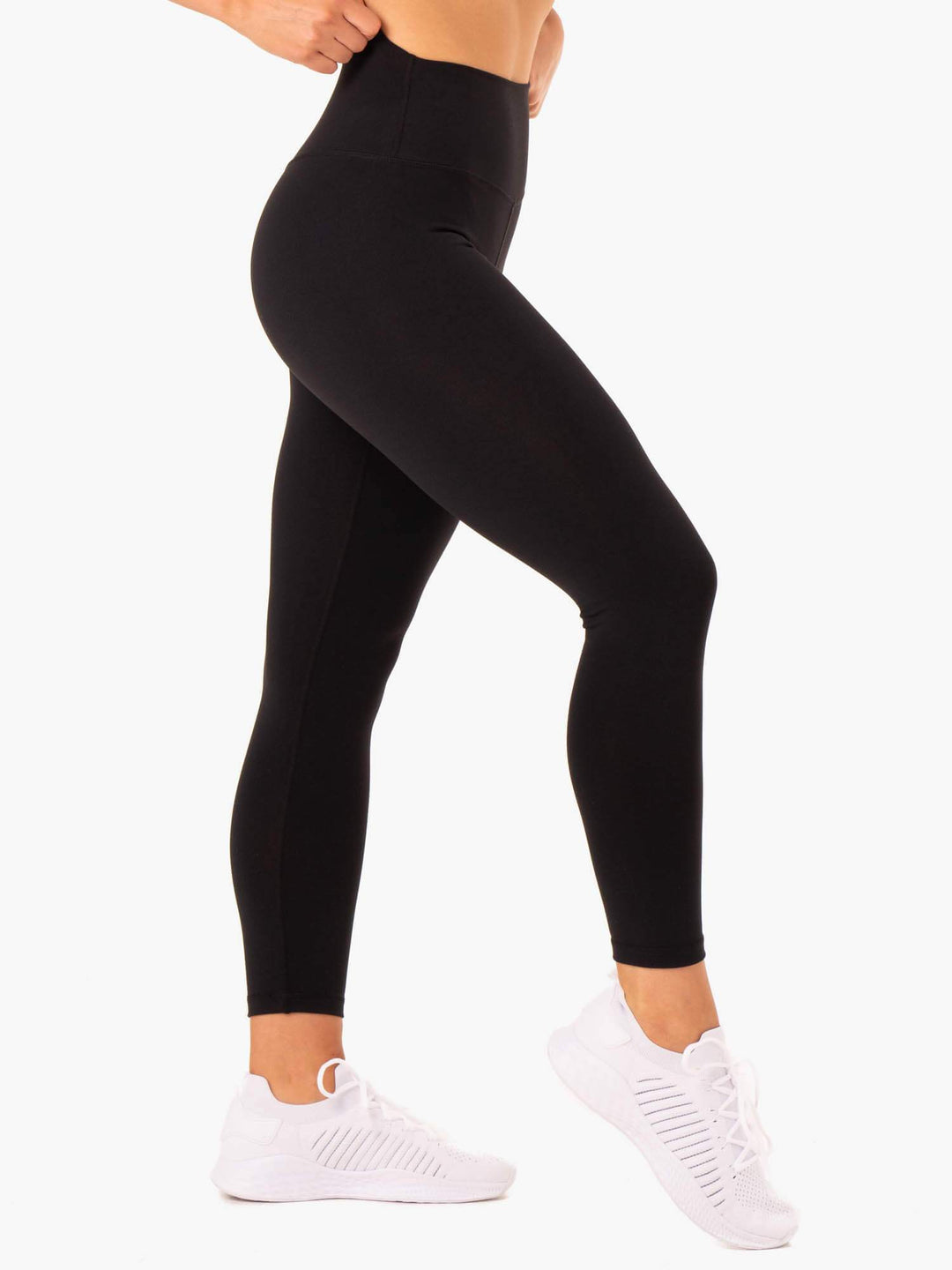 Base Full Length High Waisted Leggings - Black Clothing Ryderwear 