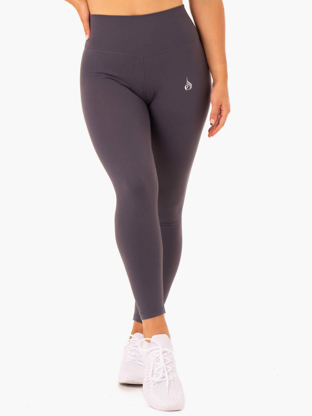 Base Full Length High Waisted Leggings - Charcoal Clothing Ryderwear 