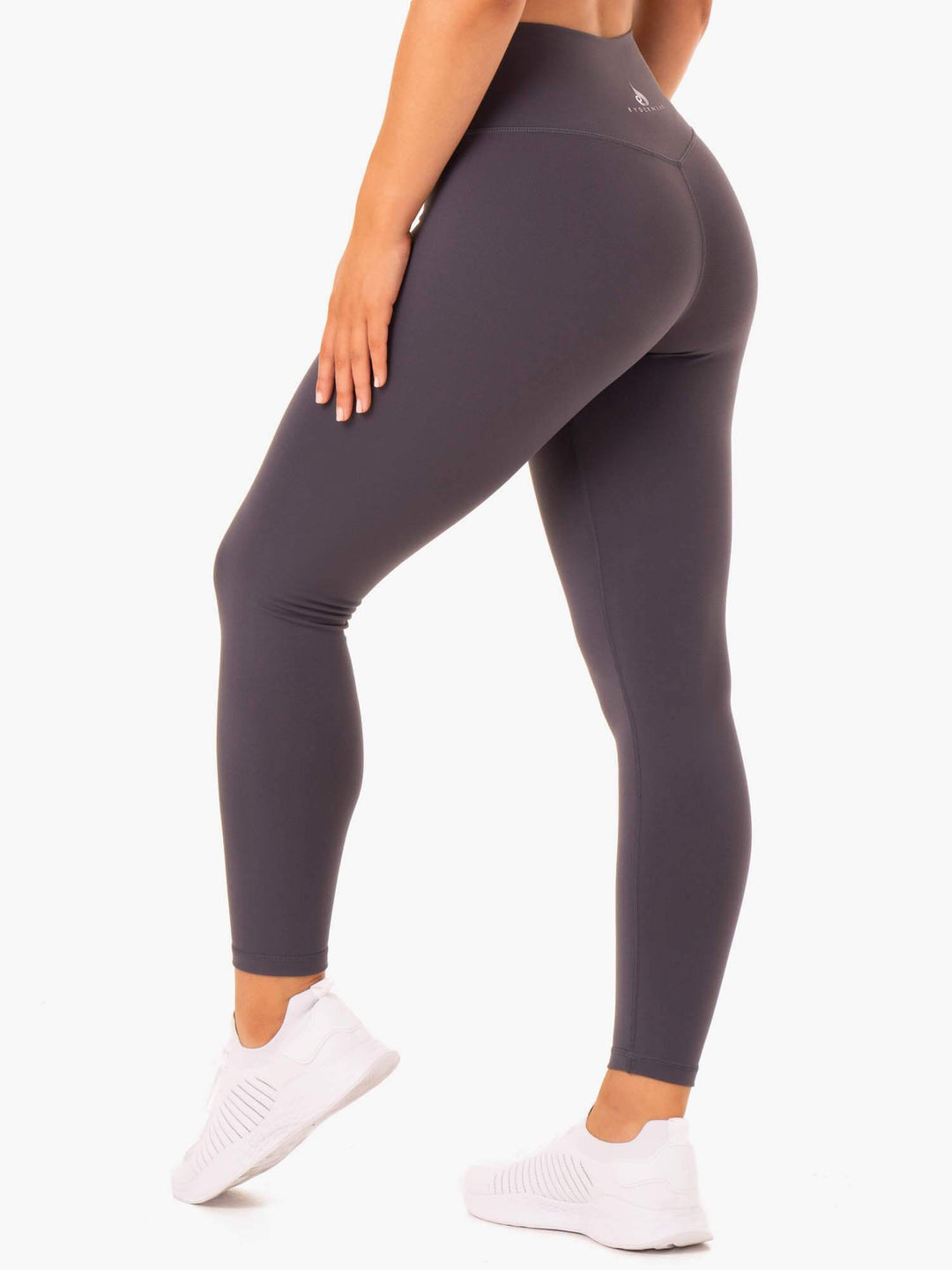 Base Full Length High Waisted Leggings - Charcoal Clothing Ryderwear 