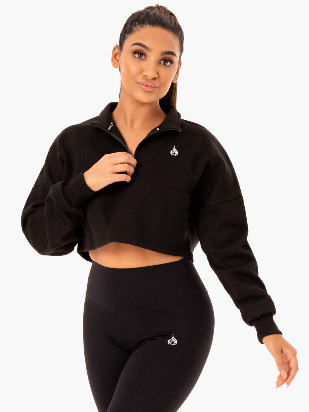 Base Half Zip Jumper - Black Clothing Ryderwear 