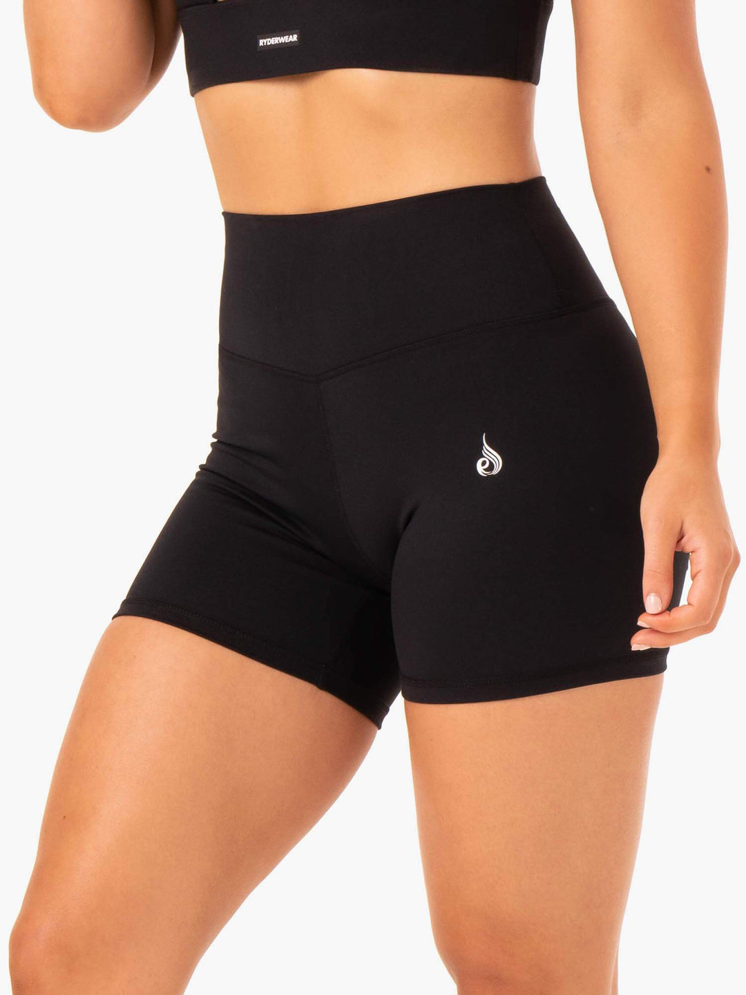 Base High Waisted Shorts - Black Clothing Ryderwear 