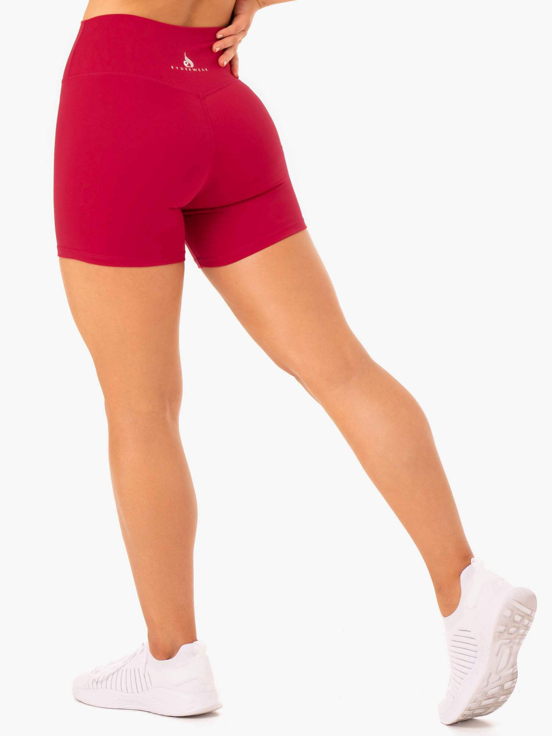 Base High Waisted Shorts - Cherry Red Clothing Ryderwear 