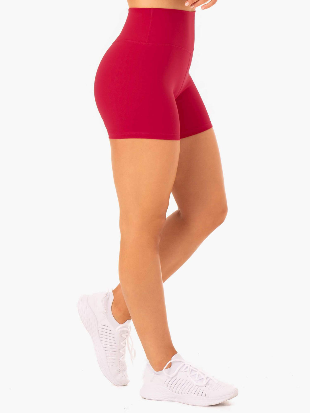 Base High Waisted Shorts - Cherry Red Clothing Ryderwear 