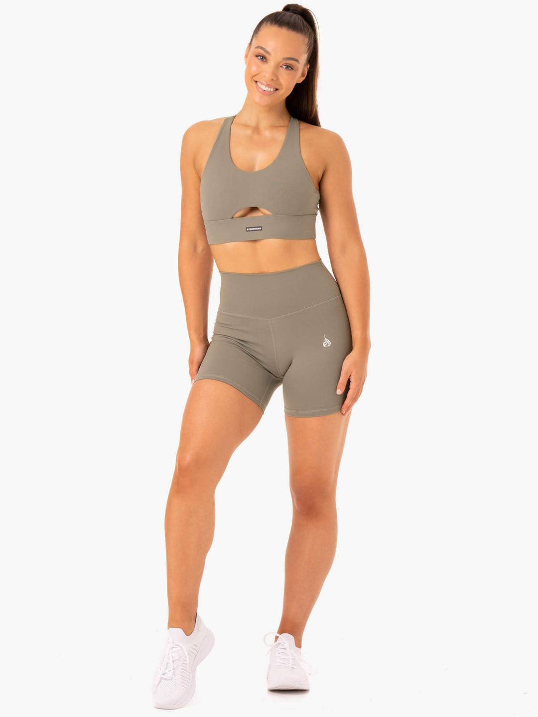 Base High Waisted Shorts - Khaki Clothing Ryderwear 