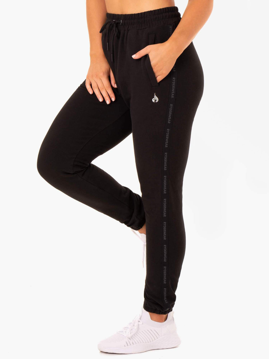 Base High Waisted Track Pants - Black Clothing Ryderwear 