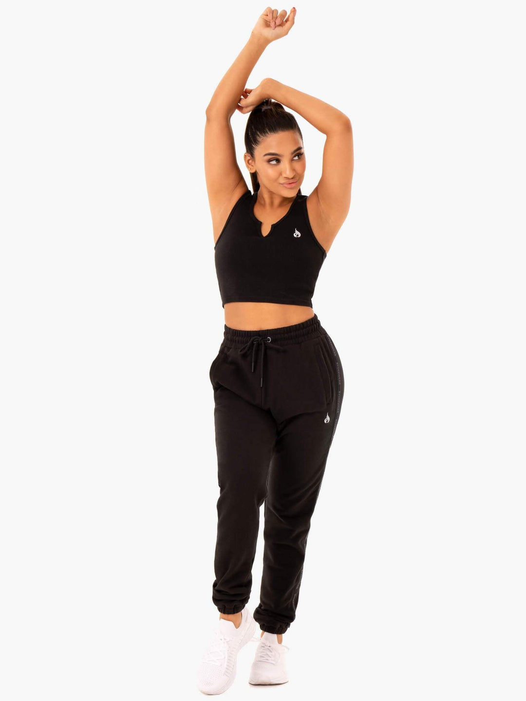 Base High Waisted Track Pants - Black Clothing Ryderwear 