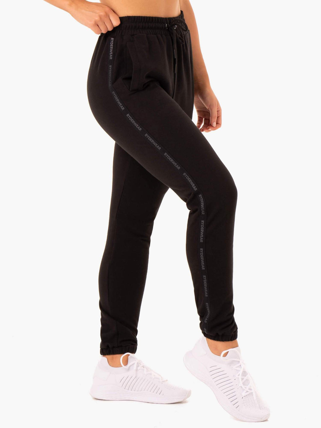 Base High Waisted Track Pants - Black Clothing Ryderwear 