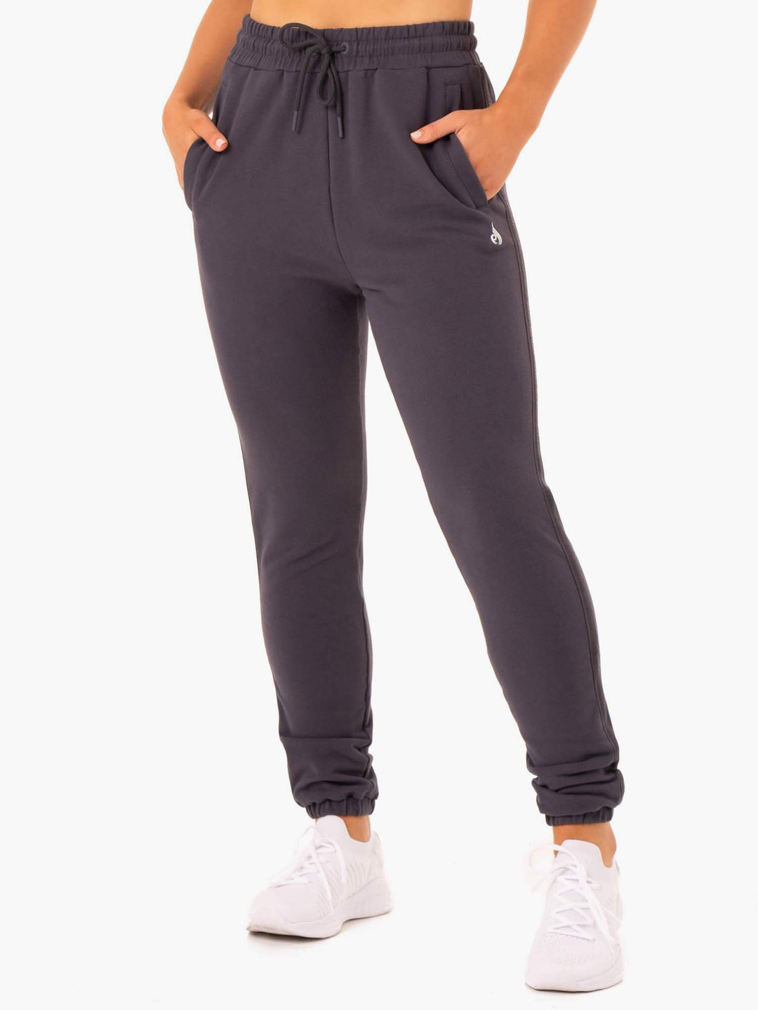 Base High Waisted Track Pants - Charcoal Clothing Ryderwear 