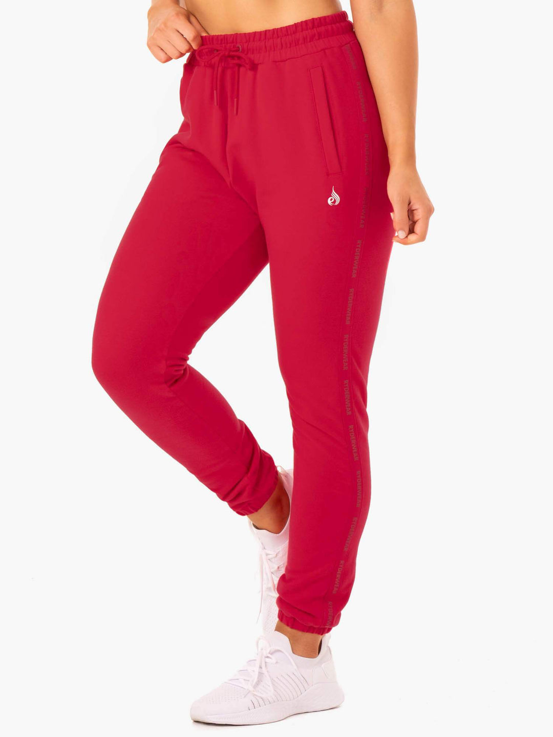 Base High Waisted Track Pants - Cherry Red Clothing Ryderwear 