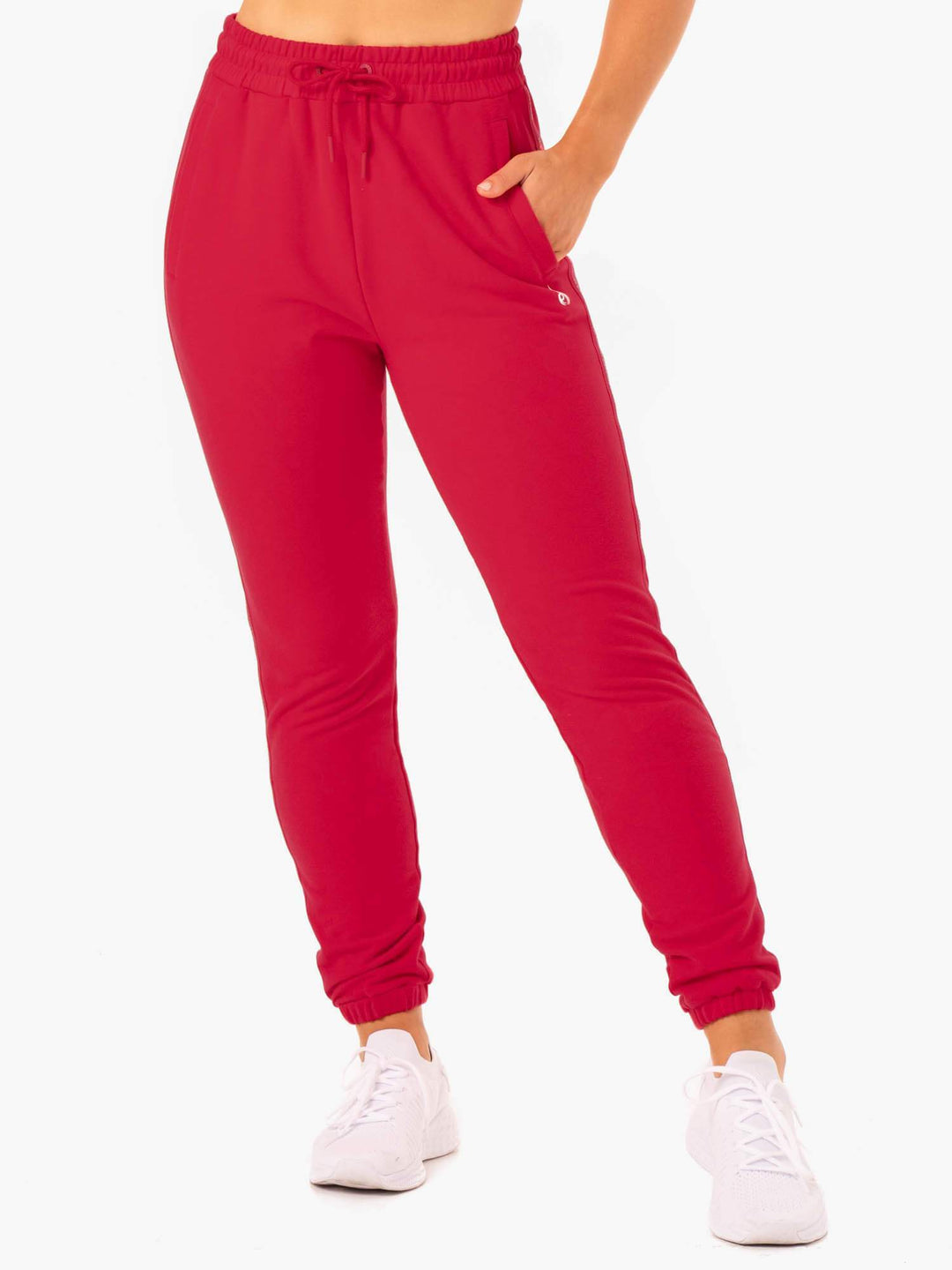 Base High Waisted Track Pants - Cherry Red Clothing Ryderwear 