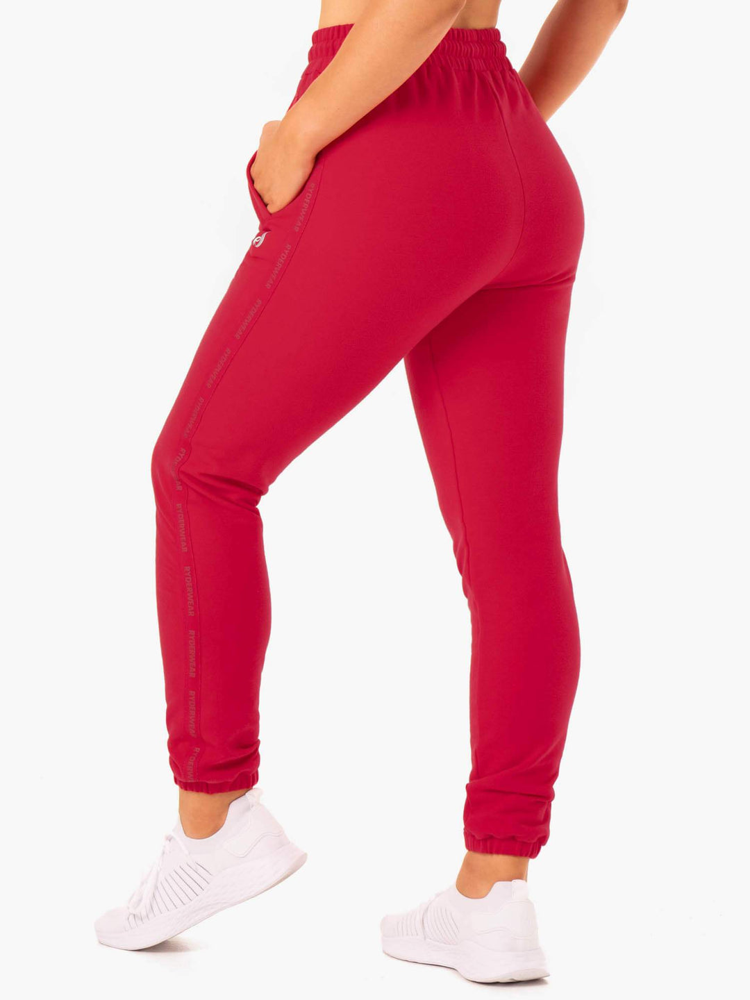 Base High Waisted Track Pants - Cherry Red Clothing Ryderwear 