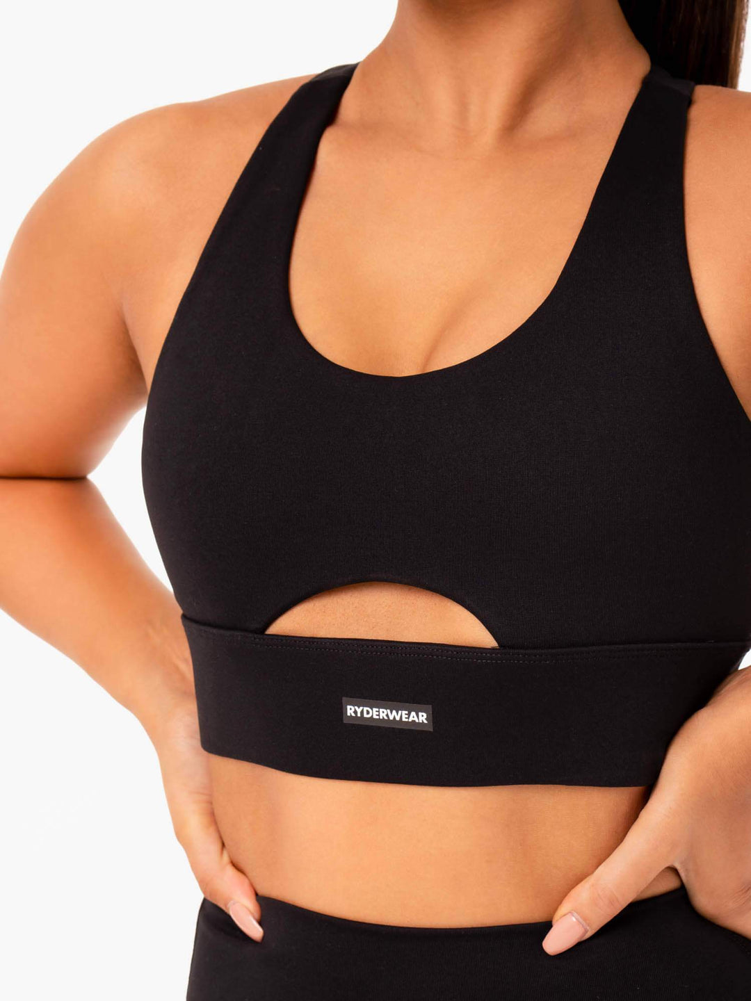 Base Racer Back Sports Bra - Black Clothing Ryderwear 