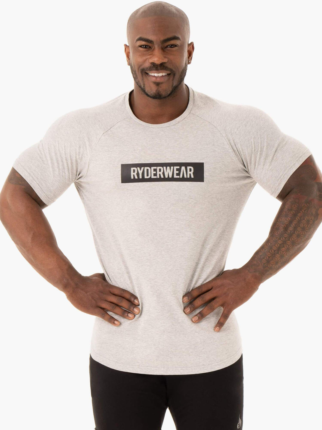 Base T-Shirt - Grey Marl Clothing Ryderwear 