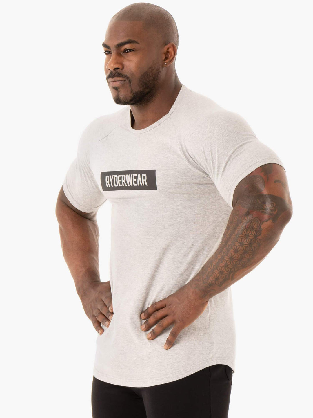 Base T-Shirt - Grey Marl Clothing Ryderwear 