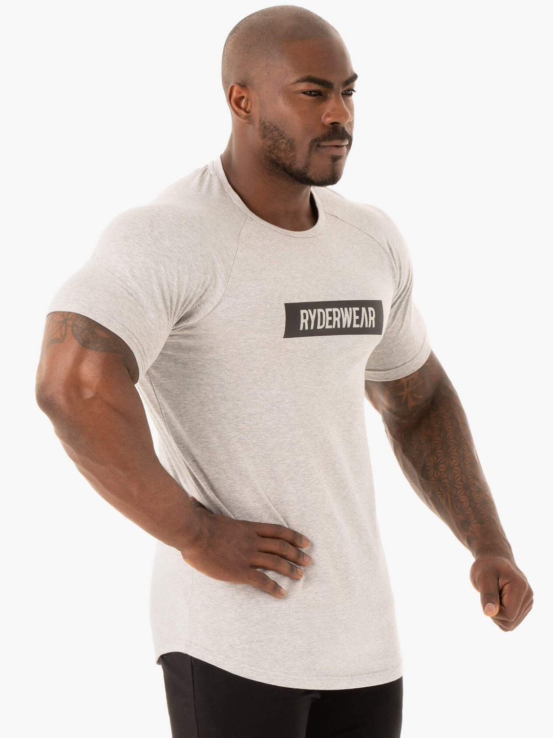 Base T-Shirt - Grey Marl Clothing Ryderwear 