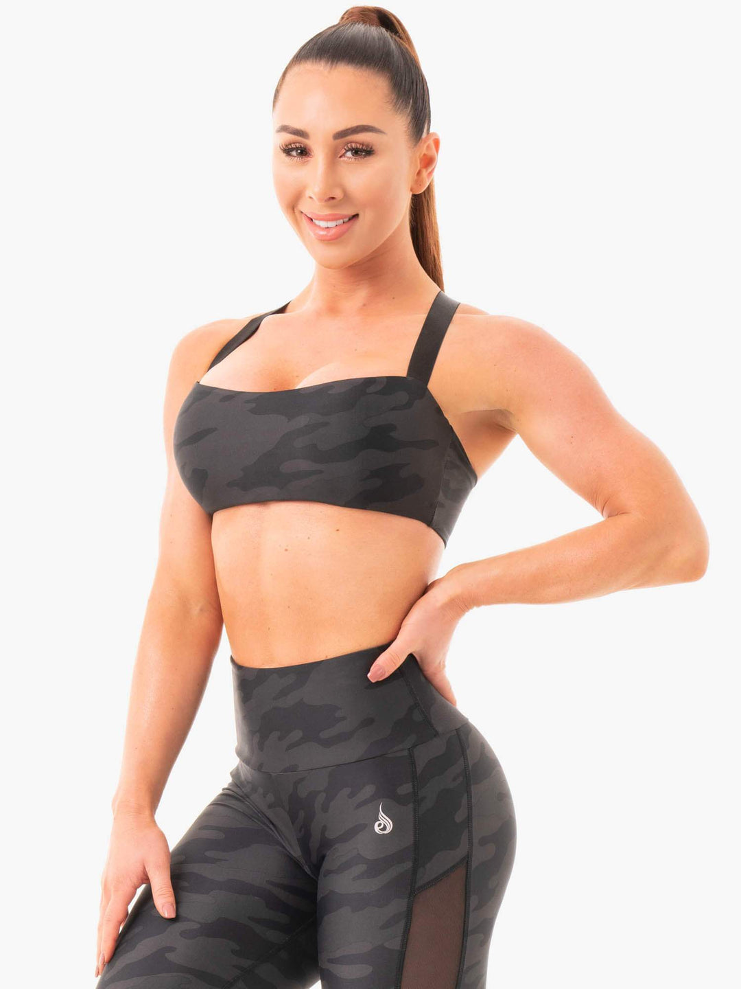 Black Camo Sports Bra Clothing Ryderwear 