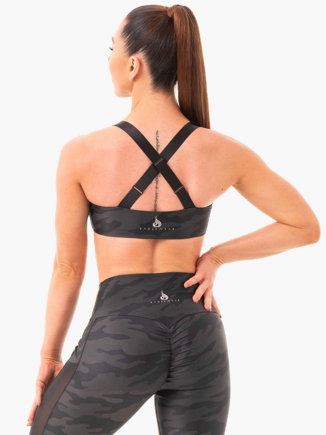 Black Camo Sports Bra Clothing Ryderwear 