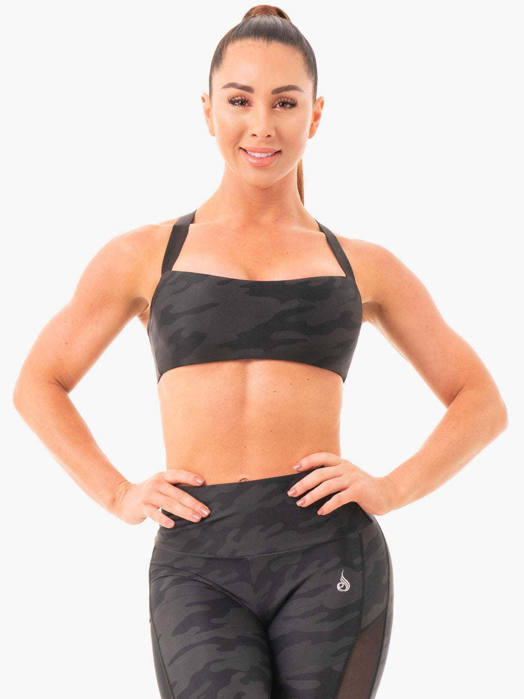 Black Camo Sports Bra Clothing Ryderwear 