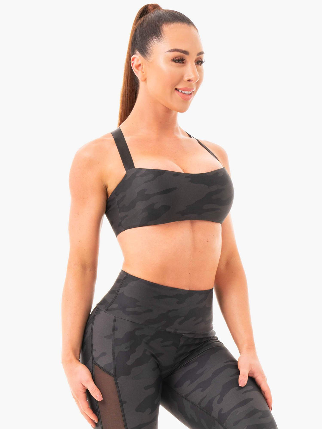 Black Camo Sports Bra Clothing Ryderwear 