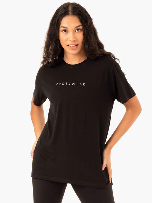 Boyfriend Longline T-Shirt Black