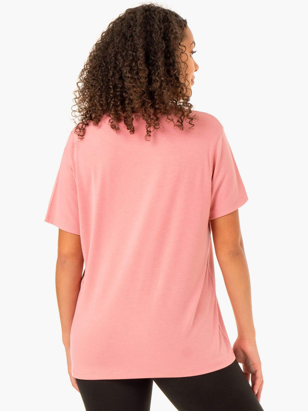 Boyfriend Longline T-Shirt - Blush Pink Clothing Ryderwear 