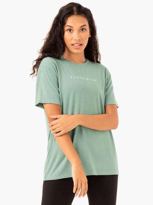 Boyfriend Longline T-Shirt Sage