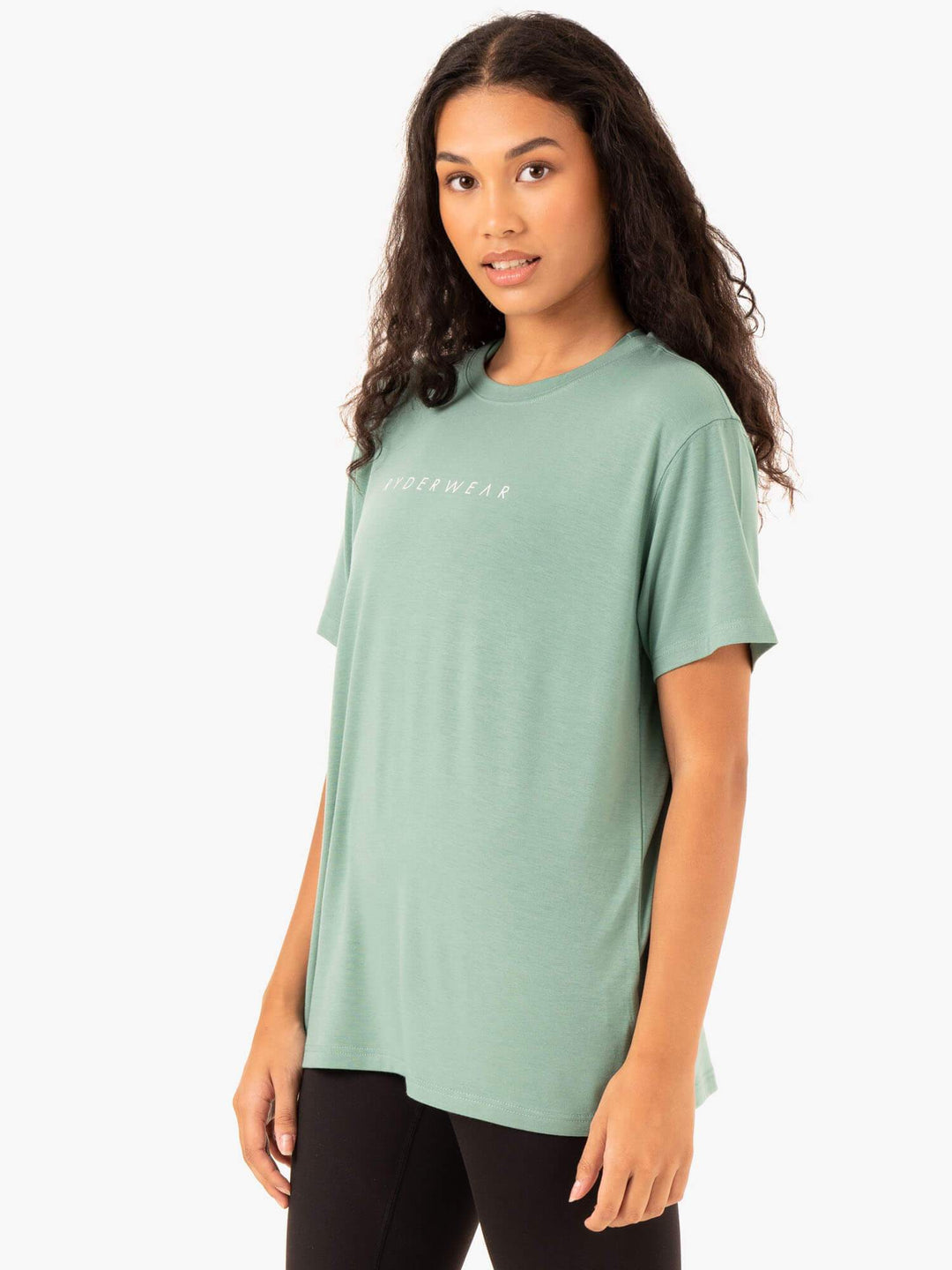 Boyfriend Longline T-Shirt - Sage Clothing Ryderwear 