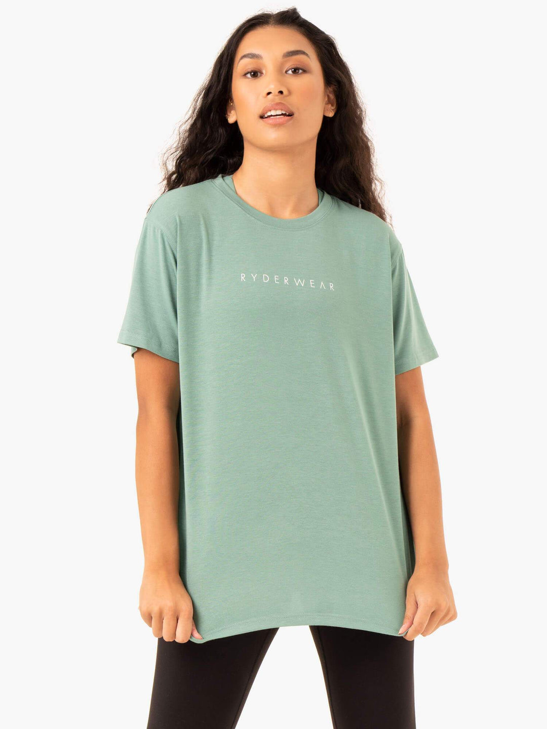 Boyfriend Longline T-Shirt - Sage Clothing Ryderwear 