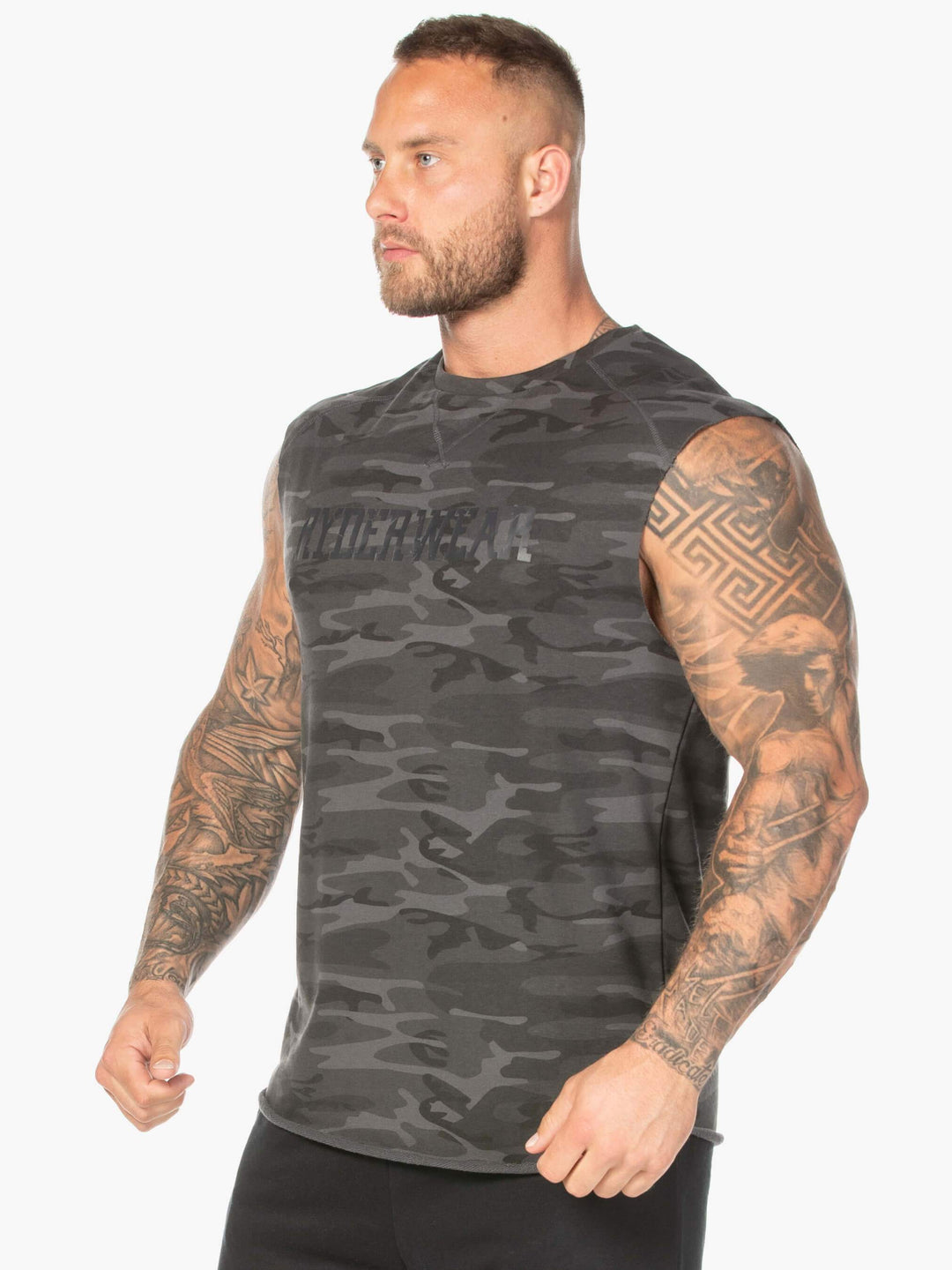 Camo Fleece Tank - Black Camo Clothing Ryderwear 