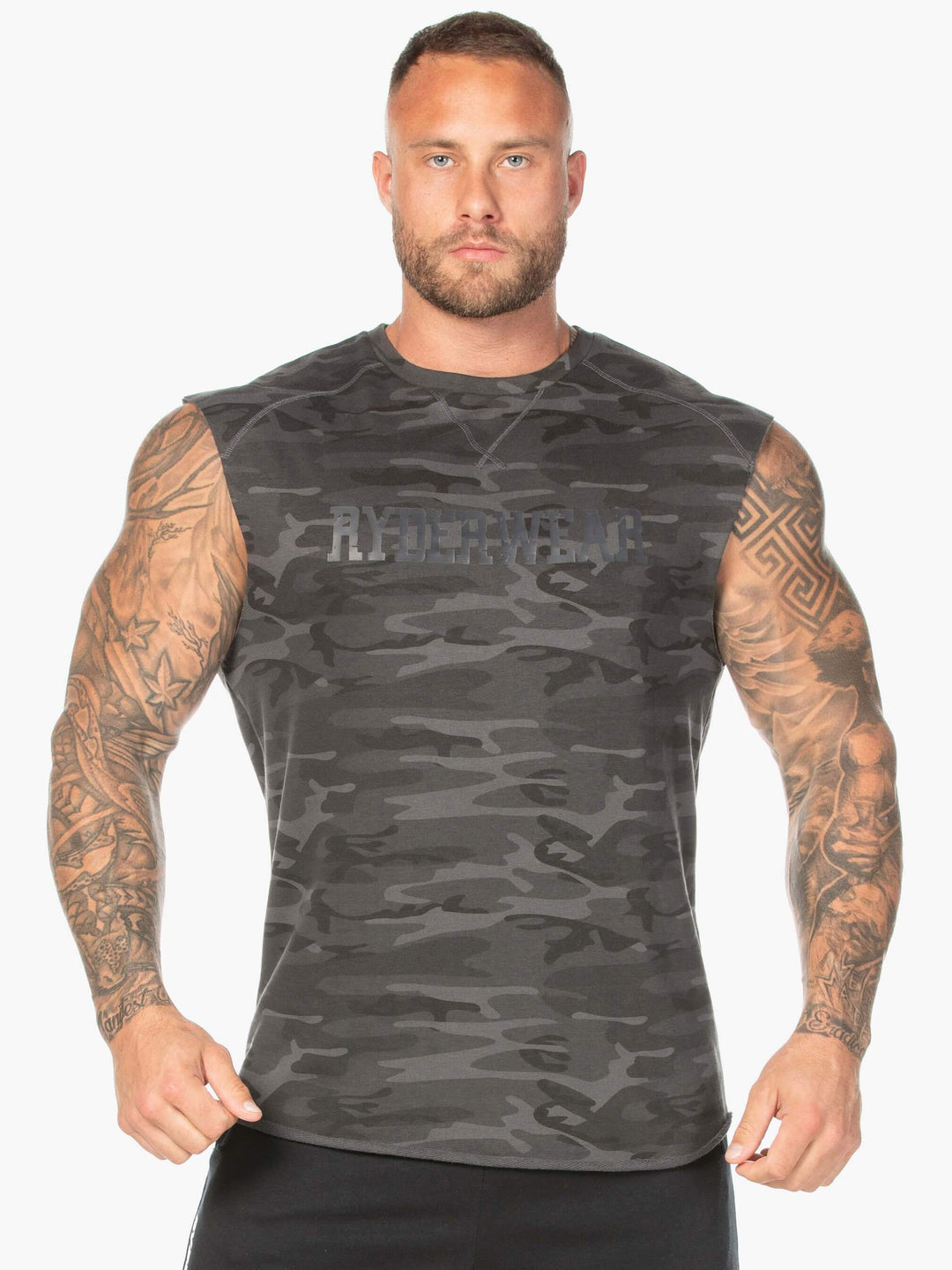 Camo Fleece Tank - Black Camo Clothing Ryderwear 