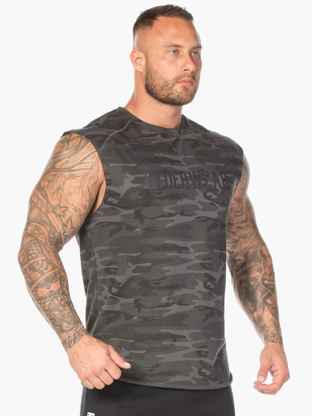 Camo Fleece Tank - Black Camo Clothing Ryderwear 