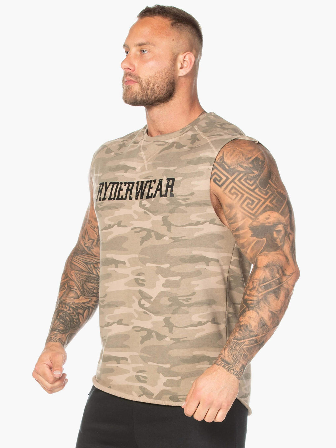 Camo Fleece Tank - Tan Camo Clothing Ryderwear 