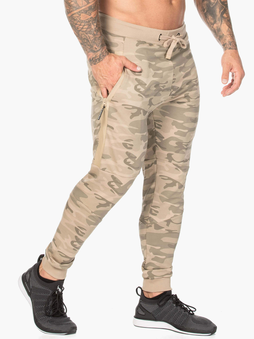 Camo Fleece Track Pant - Tan Camo Clothing Ryderwear 