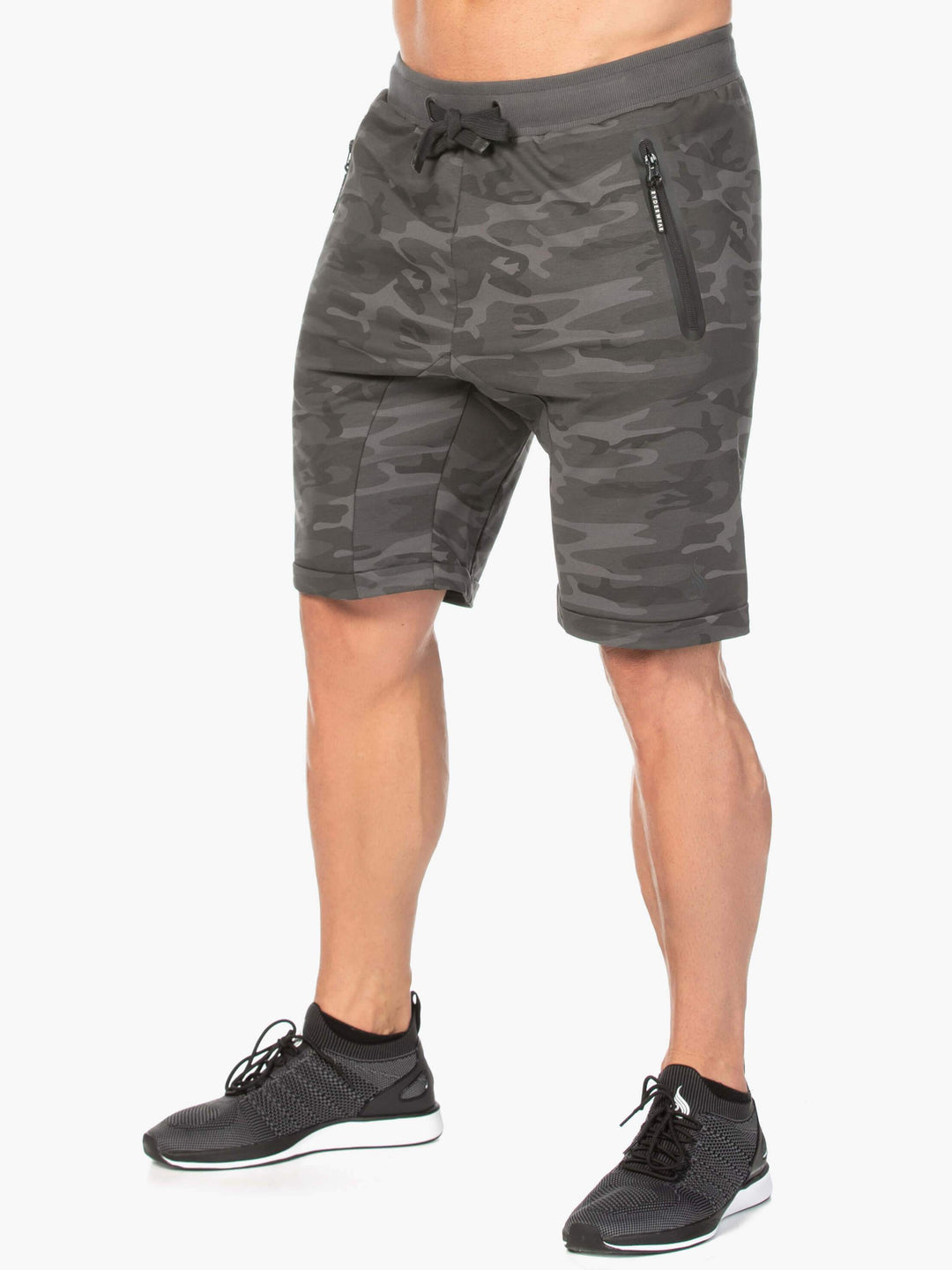 Camo Fleece Track Short - Black Camo Clothing Ryderwear 