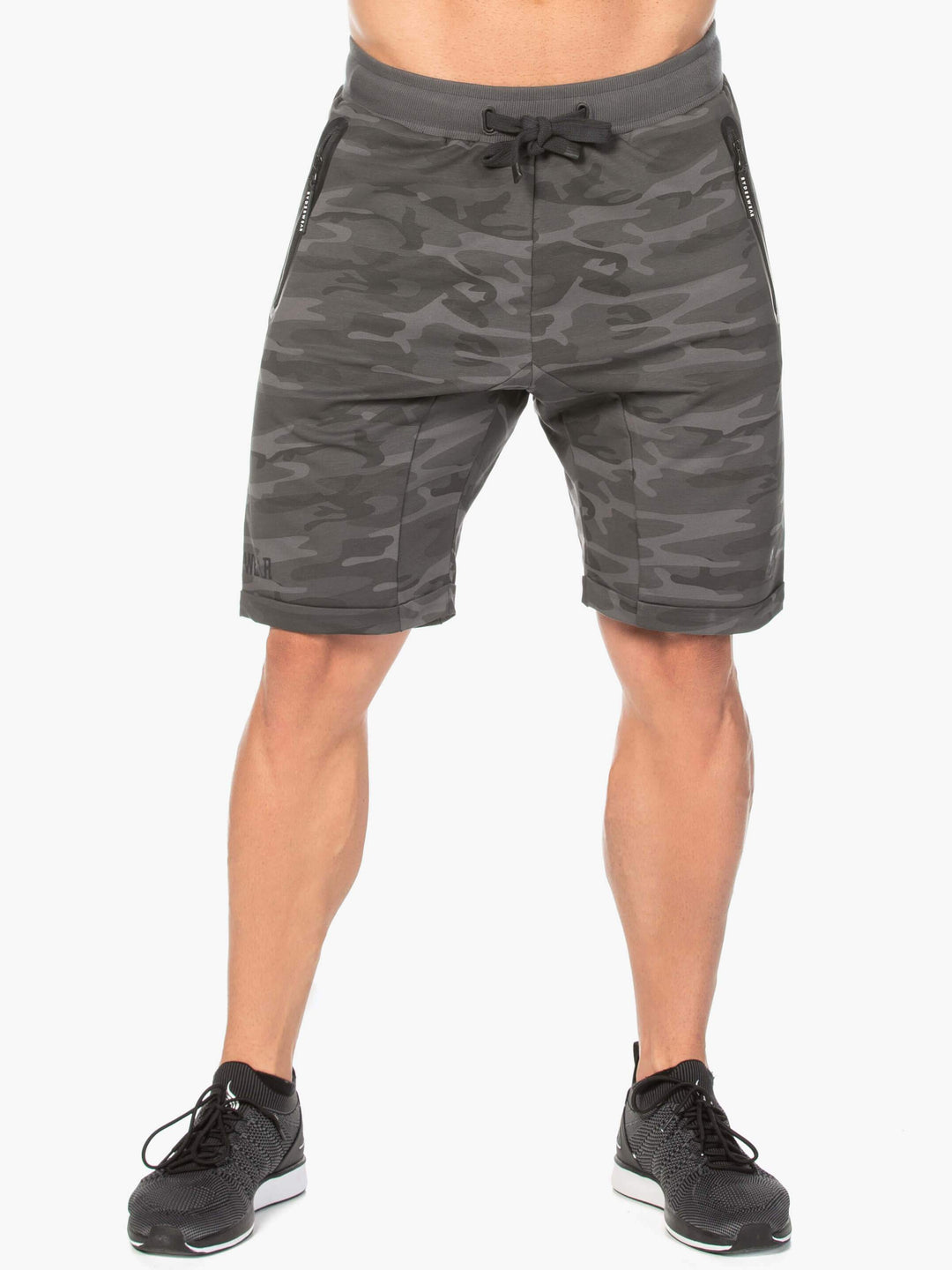 Camo Fleece Track Short - Black Camo Clothing Ryderwear 