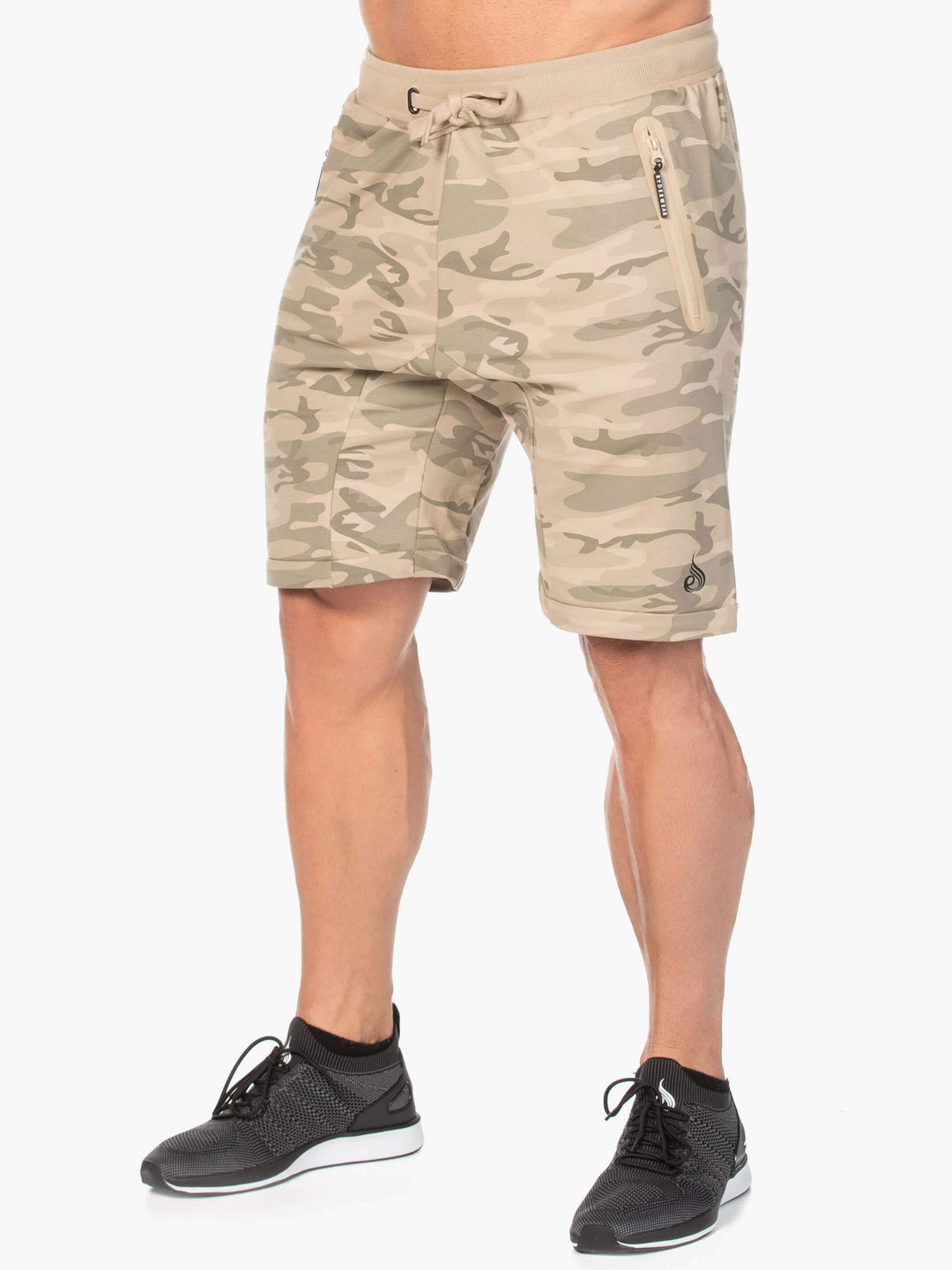 Camo Fleece Track Short - Tan Camo Clothing Ryderwear 